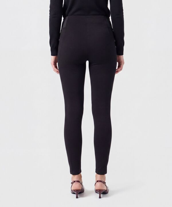 Leggings De Tiro Alto Con Pretina Ancha Mujer
