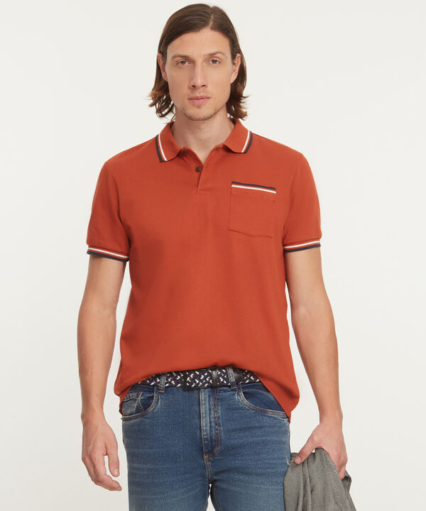 Polo Unicolor Con Bolsillo