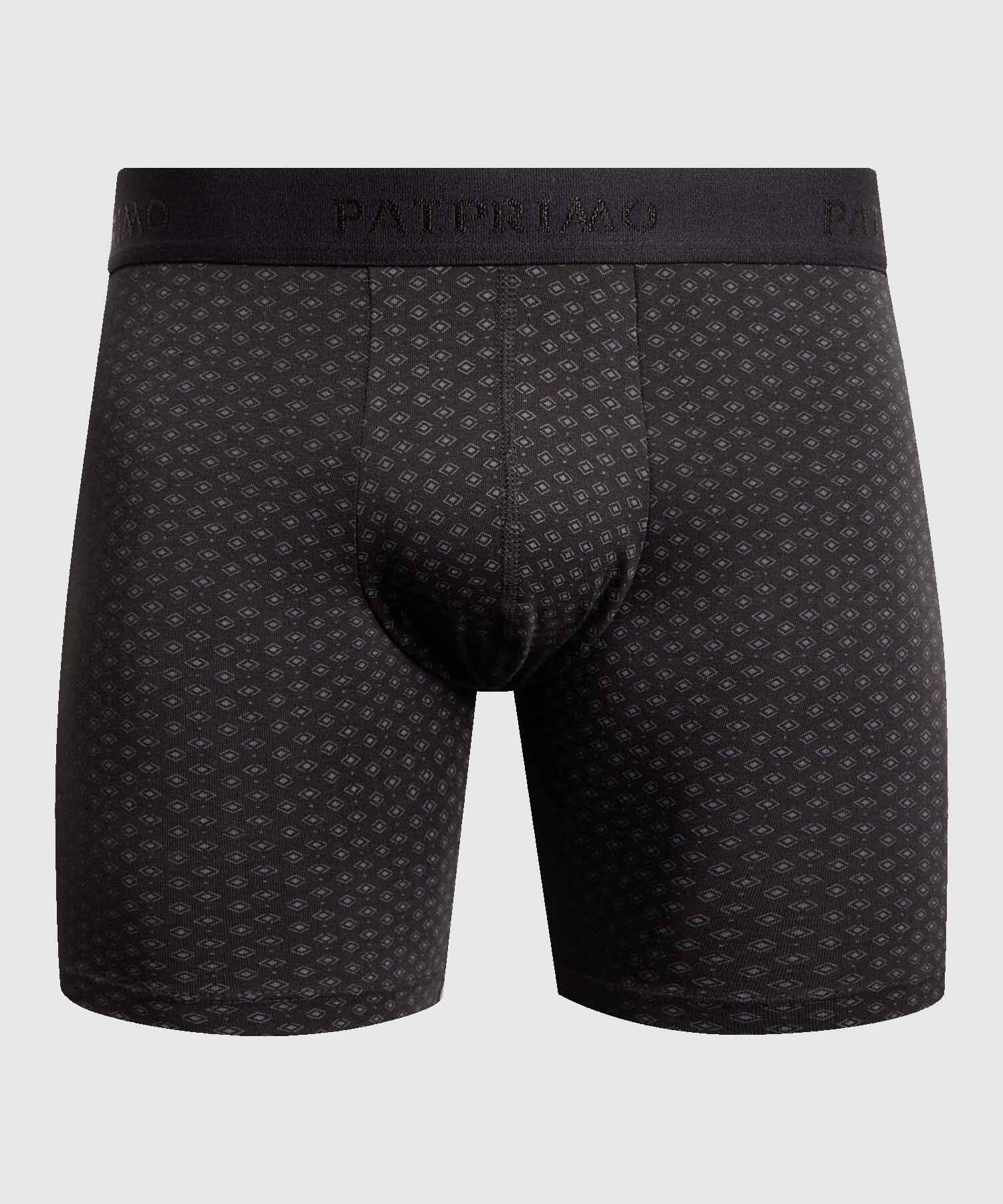 B&oacute;xer Largo Ergon&oacute;mico con Microdise&ntilde;o Geom&eacute;trico para Hombre