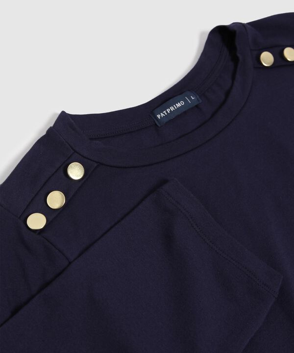 Camiseta Unicolor Con Detalle  image number null