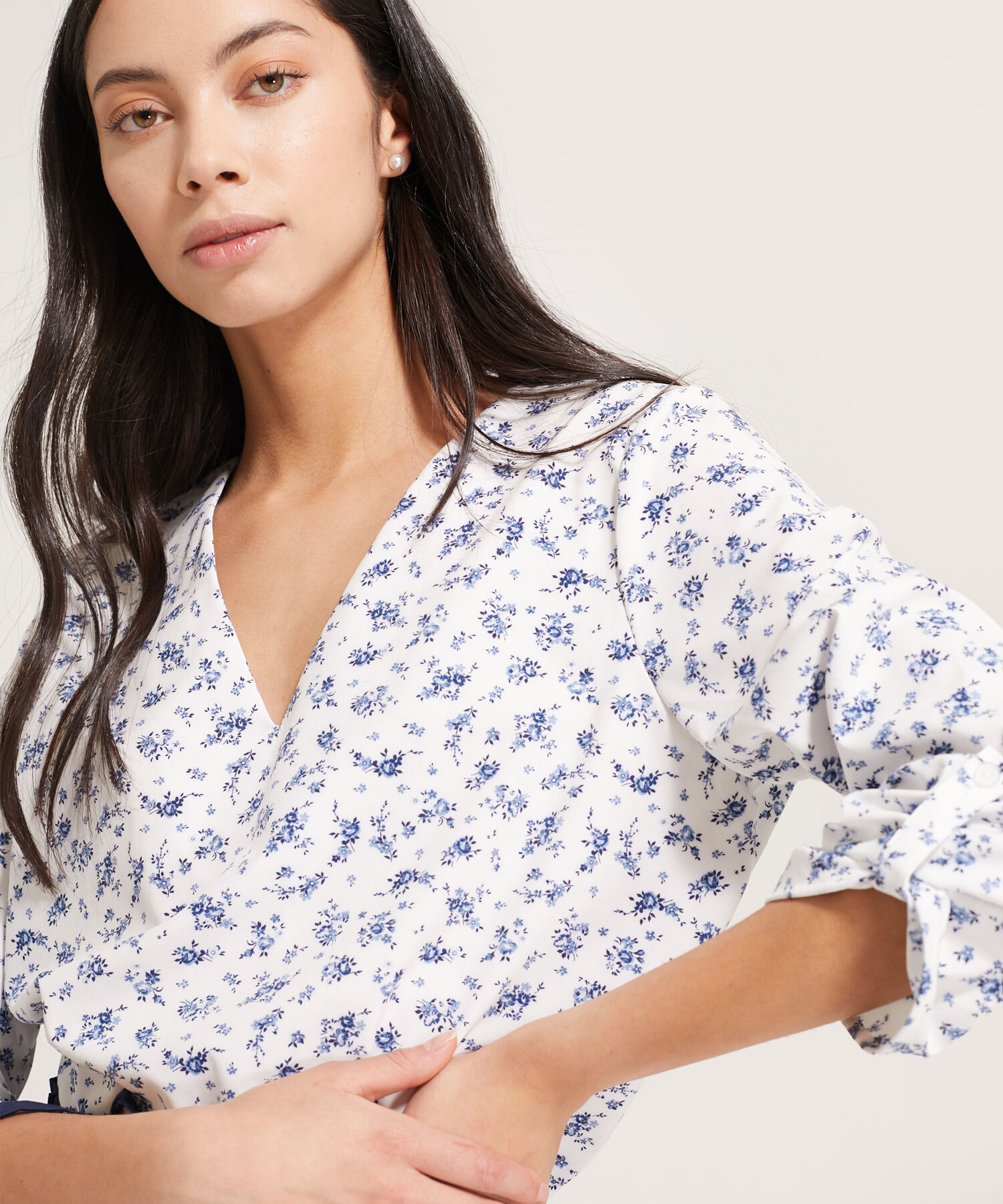 Blusa Estampada con Escote en V