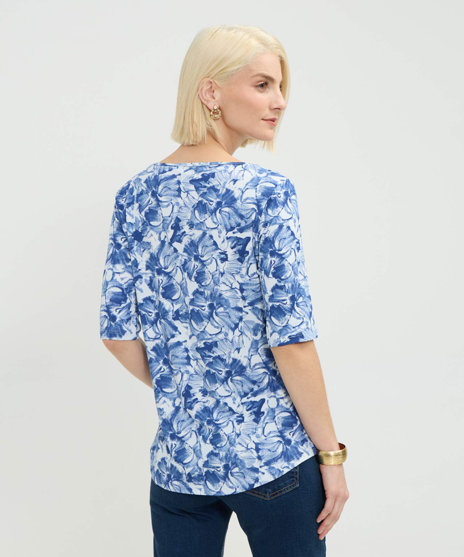 Camiseta Manga 3/4  Cuello Redondo  Estampada