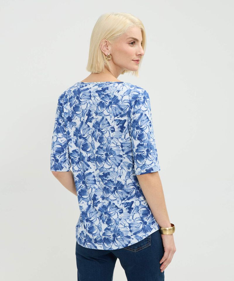 Camiseta Manga 3/4  Cuello Redondo  Estampada