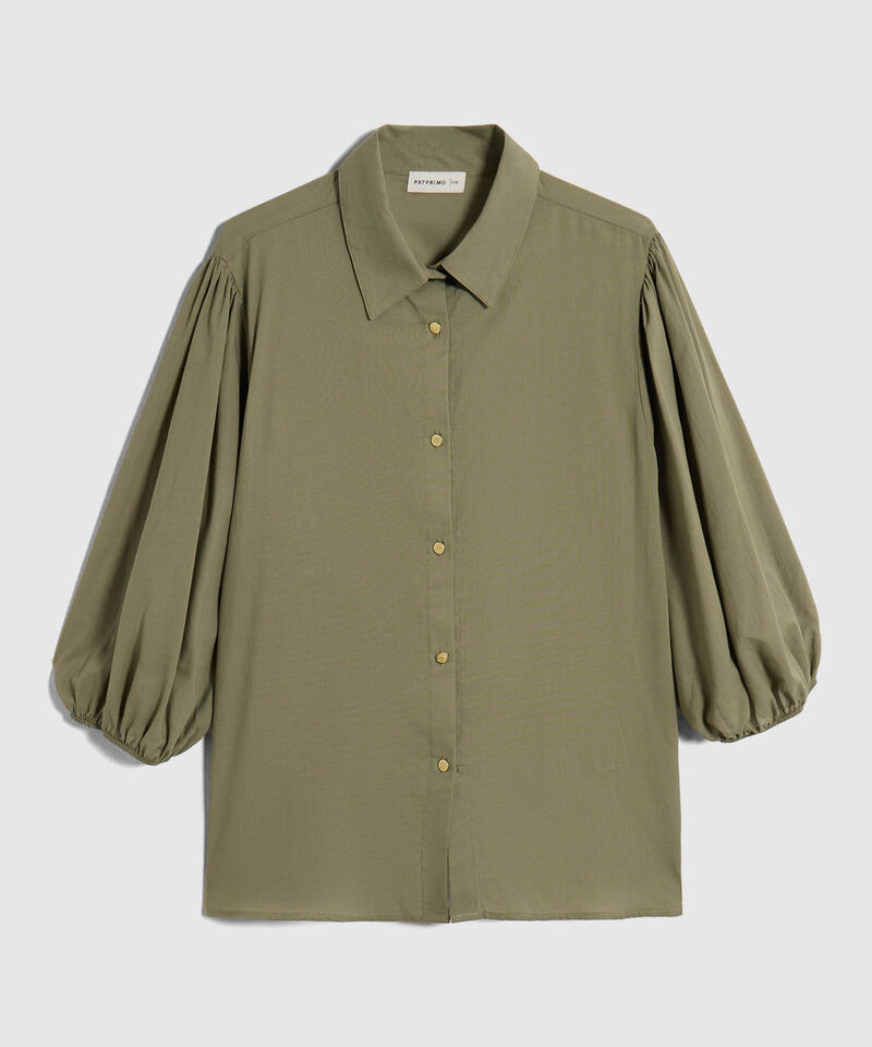 Camisa Con Mangas Globo Para Mujer Curvy