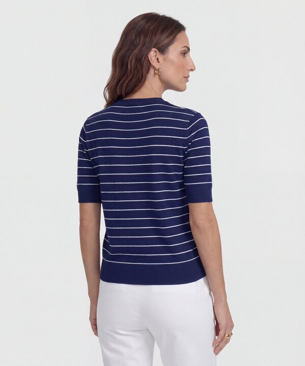 Camiseta A Rayas Manga Corta para Mujer