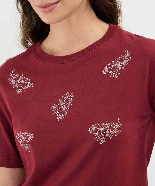 Camiseta con Bordado Botánico  image number null