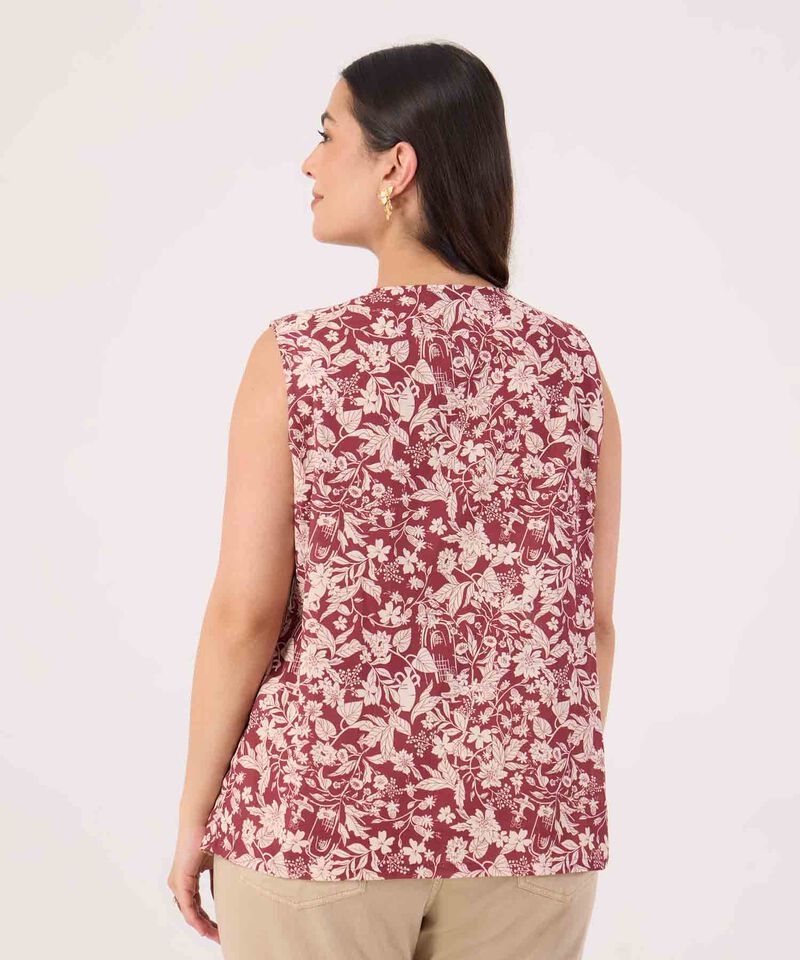 Blusa Estampada Manga Sisa Para Mujer Curvy