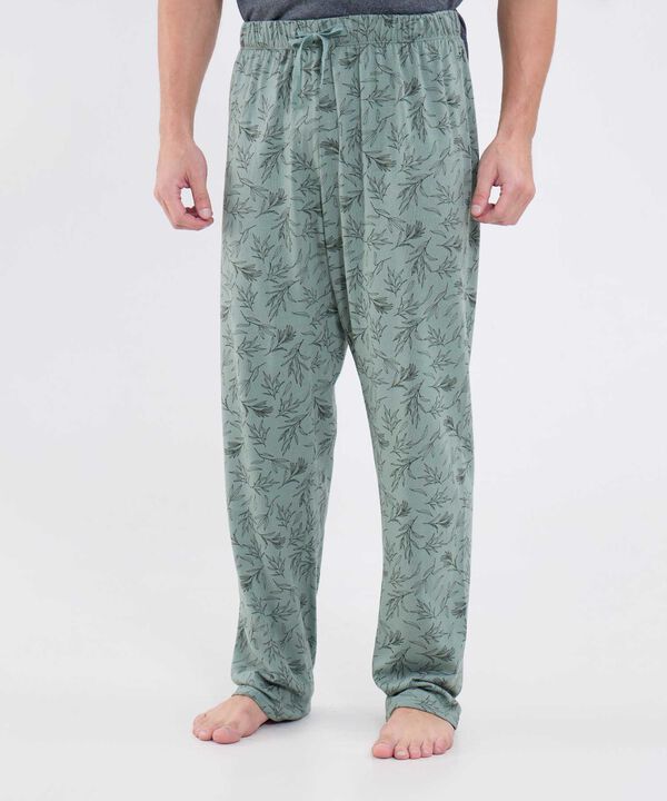 Conjunto Pijama Camiseta Cuello Redondo Con Patantalon Estampado Para Hombre