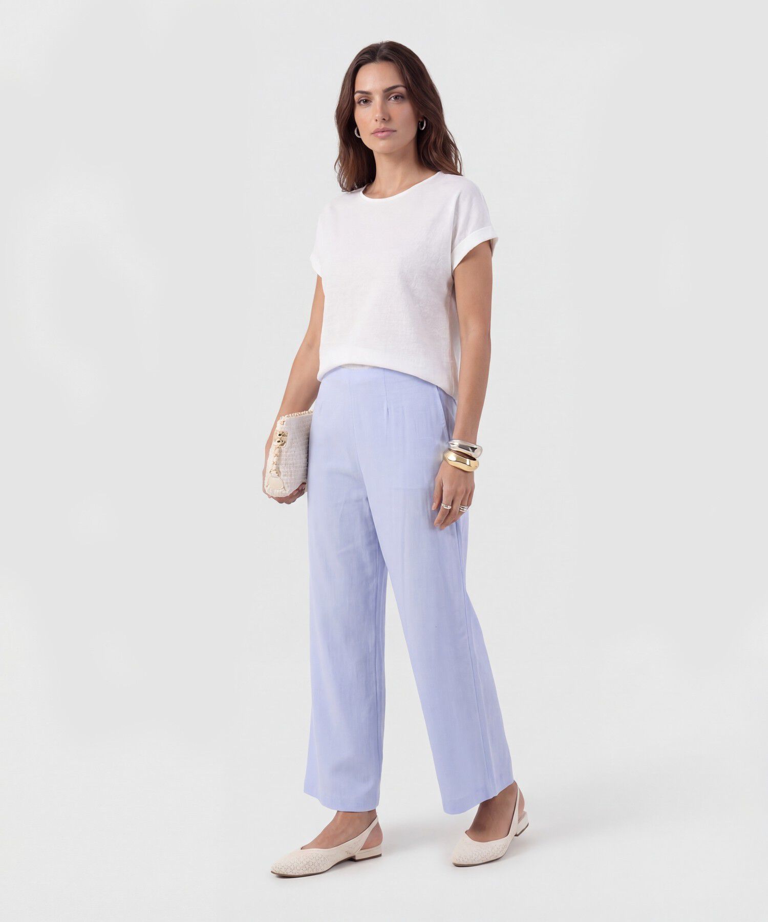 Pantal&oacute;n Culotte Con Pinzas Frontales Mujer