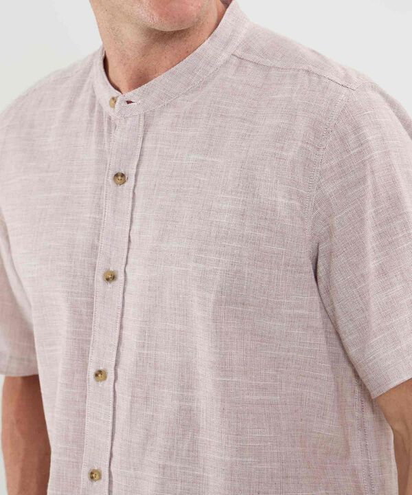 Camisa Manga Corta Cuello Neru Lino Para Hombre image number null
