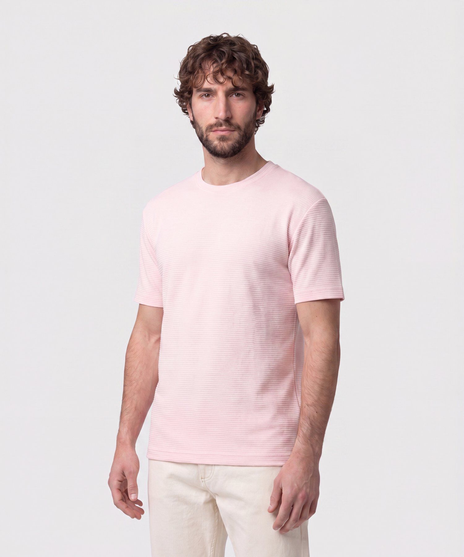 Camiseta Texturizada Cuello Redondo Hombre