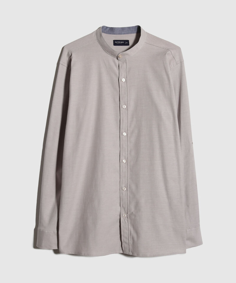 Camisa Manga Larga Cuello Mao Unicolor