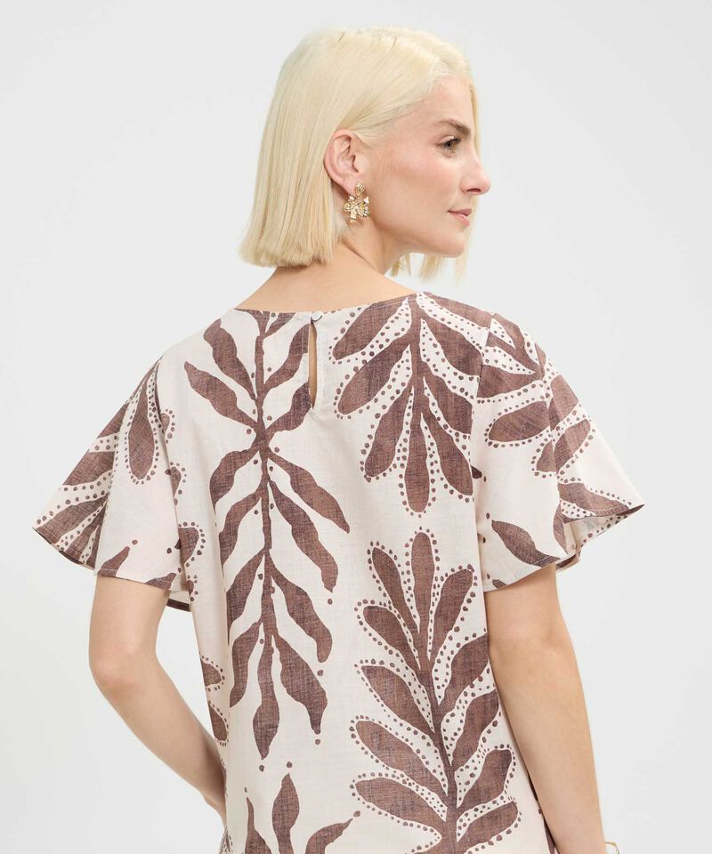 Blusa Manga Corta Acampanada Estampada