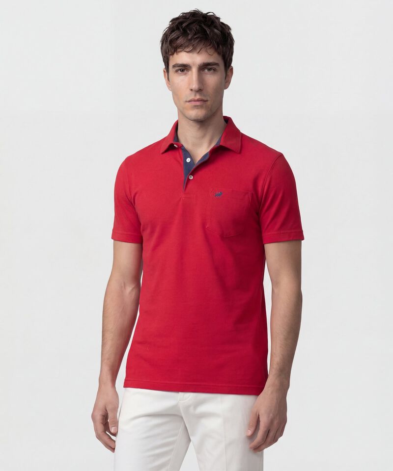 Polo Unicolor, Cuello Duro Con Bolsillo Y Silueta Regular Fit