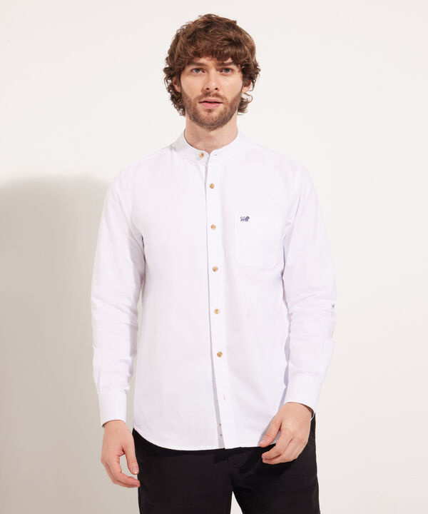 Camisa Cuello Neru Unicolor Con Coderas