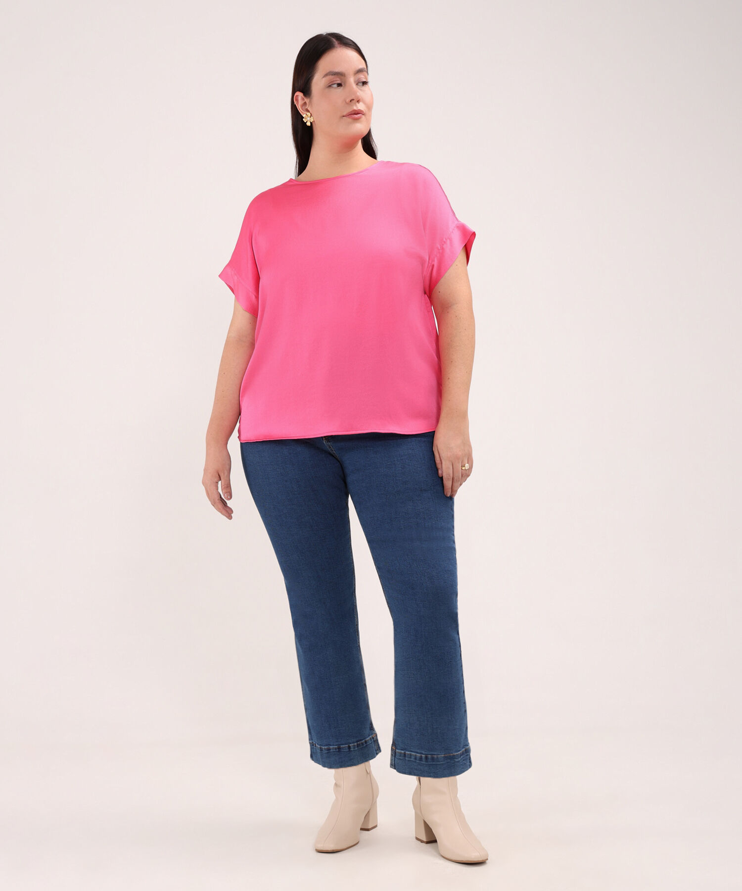 Blusa Unicolor Hombro Corrido