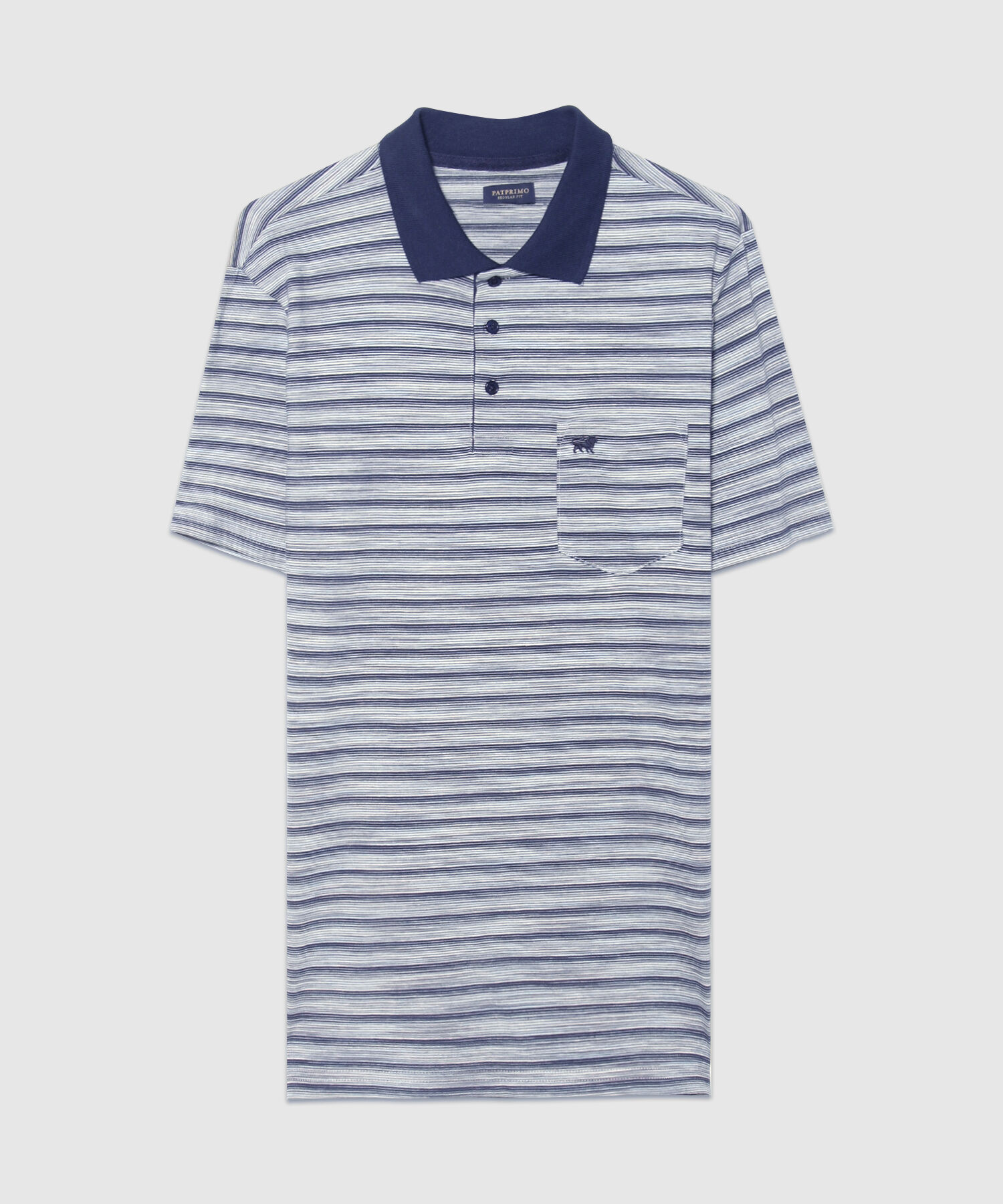 Polo Preteñida, Cuello Tejido En Contraste Con Bolsillo Y Silueta Regular Fit