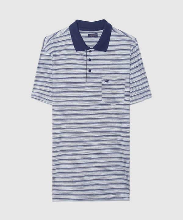 Polo Preteñida, Cuello Tejido En Contraste Con Bolsillo Y Silueta Regular Fit