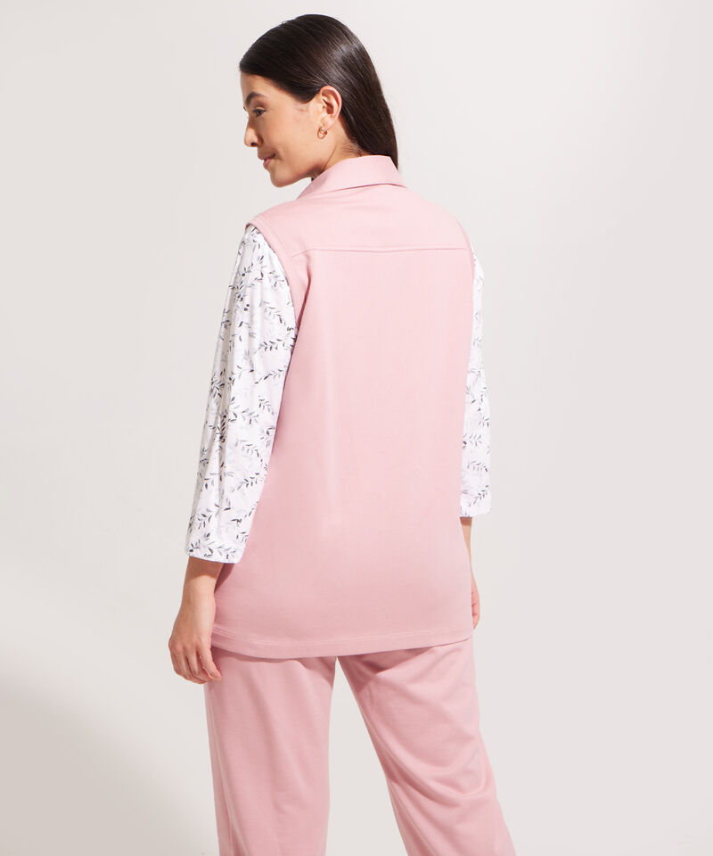 Sudadera 3 Piezas Con Chaleco Y Pantalón Unicolor Y Camiseta Estampada