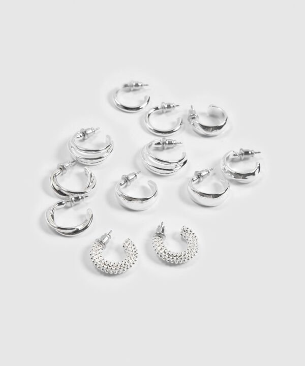 Set x 6 Aretes Plateados en Medialuna image number null