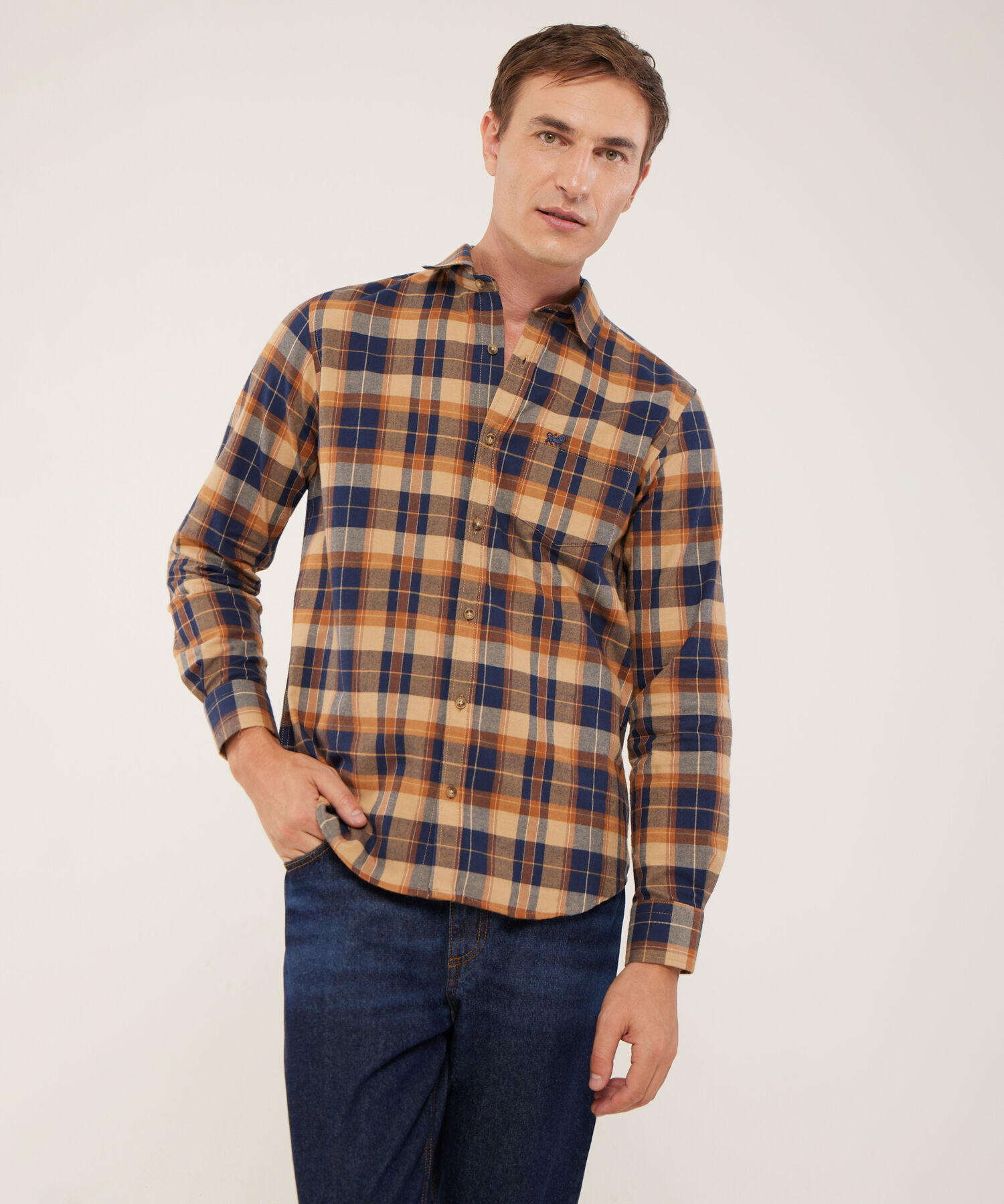Camisa Manga Larga A Cuadros