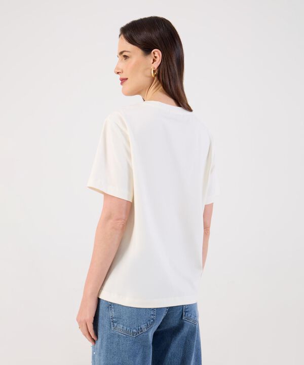 Camiseta Estampada Cuello Redondo Para Mujer