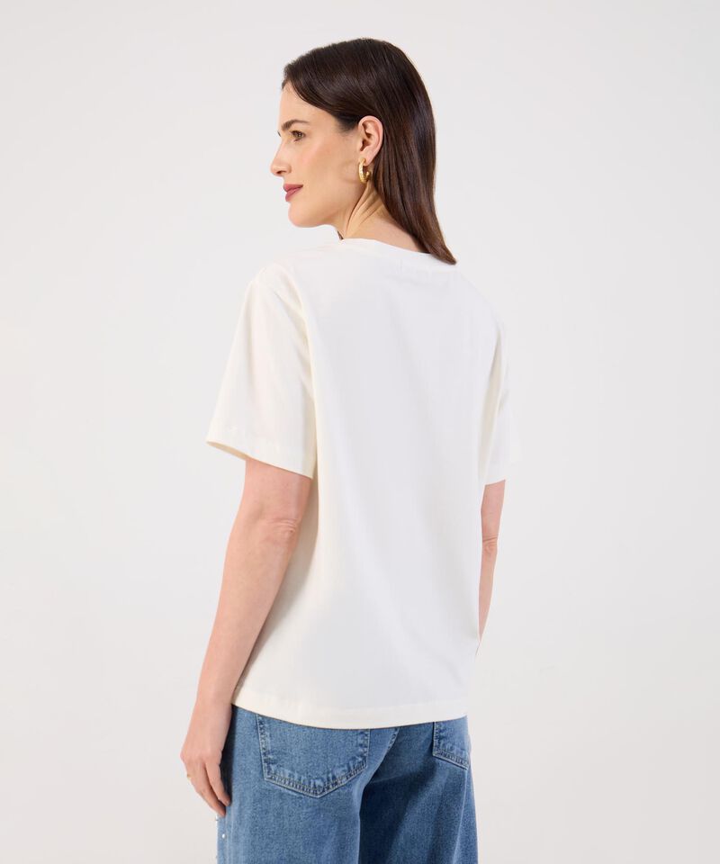 Camiseta Estampada Cuello Redondo Para Mujer