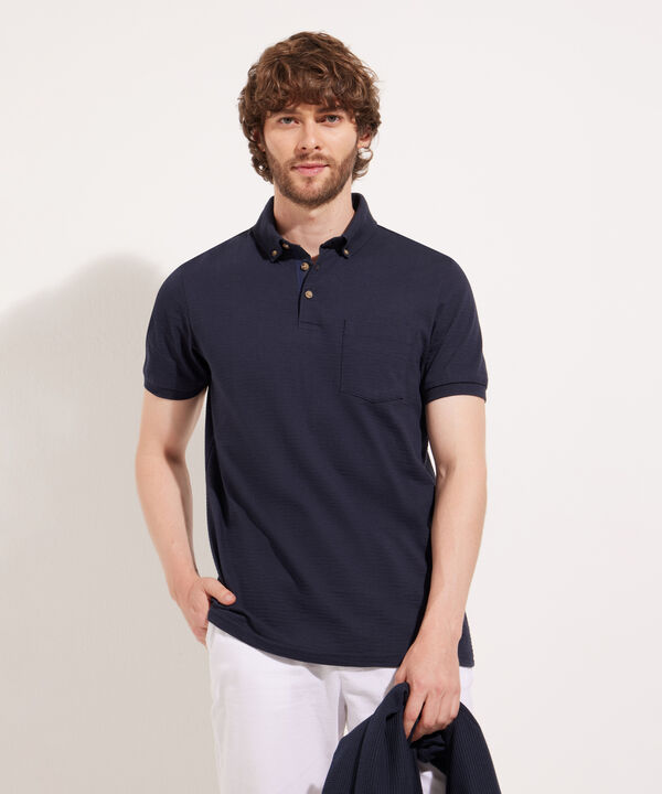 Polo Unicolor Button Down Manga Corta image number null