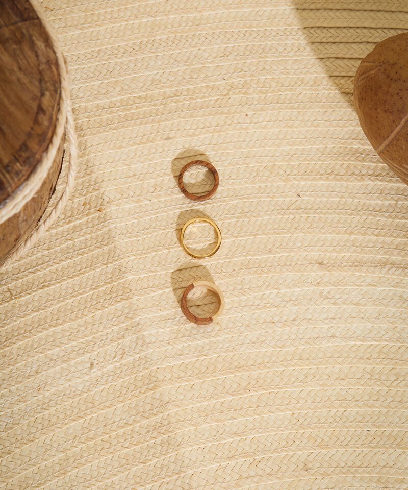 Set De Anillos En Madera