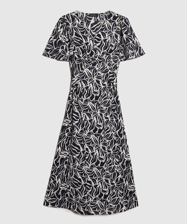 Vestido Estampado con Escote en V