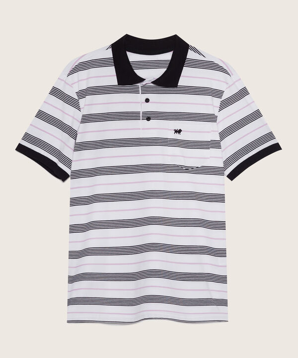 Polo Cuello Y Puños Tejidos Con Bolsillo, Jersey Preteñido, Silueta Regular Fit