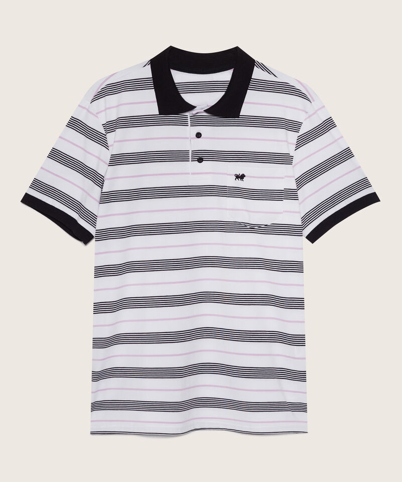 Polo Cuello Y Puños Tejidos Con Bolsillo, Jersey Preteñido, Silueta Regular Fit
