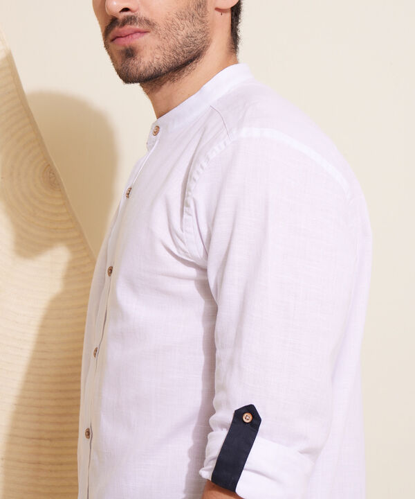 Camisa Manga Larga Cuello Neru Unicolor image number null