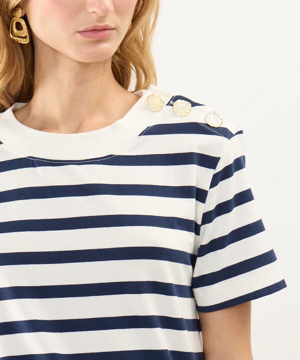 Camiseta a Rayas con Botones image number null