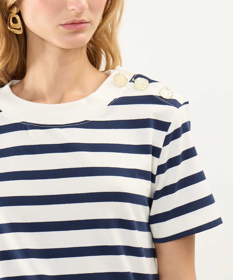 Camiseta a Rayas con Botones