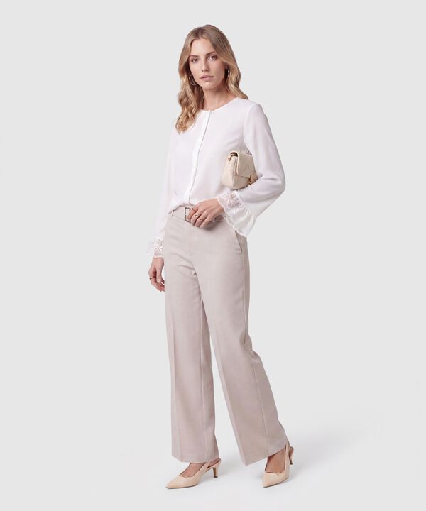 Blusa Con Detalles De Encaje Para Mujer