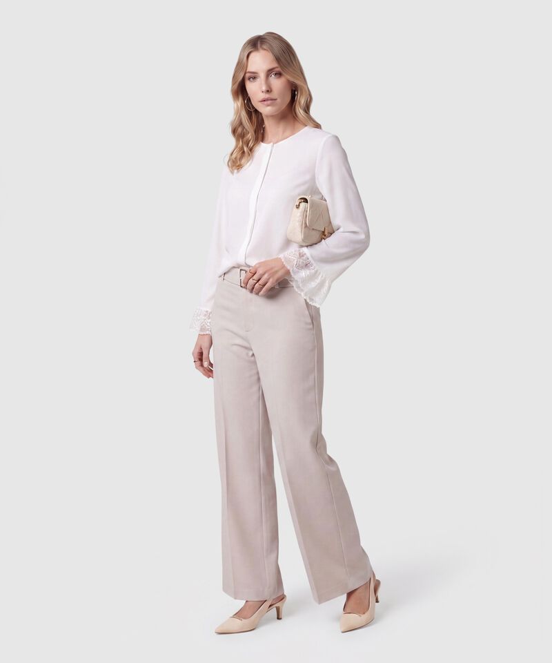 Blusa Con Detalles De Encaje Para Mujer