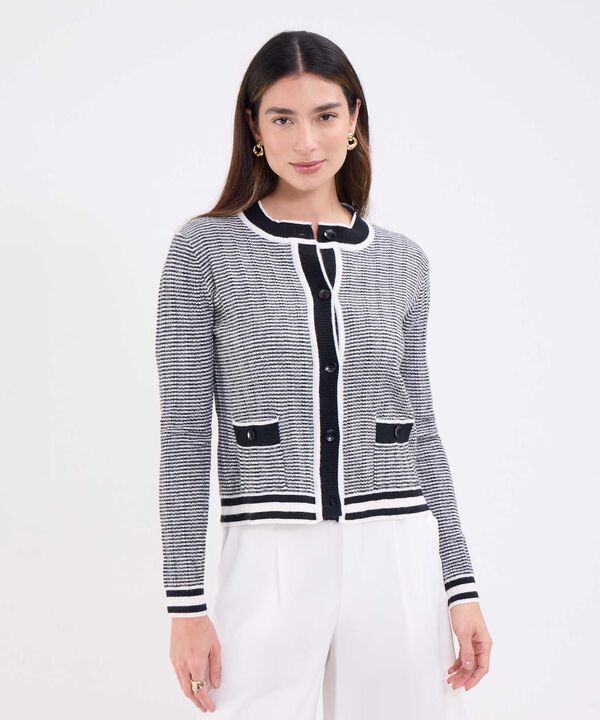 Saco preteñido cuello redondo para mujer image number null