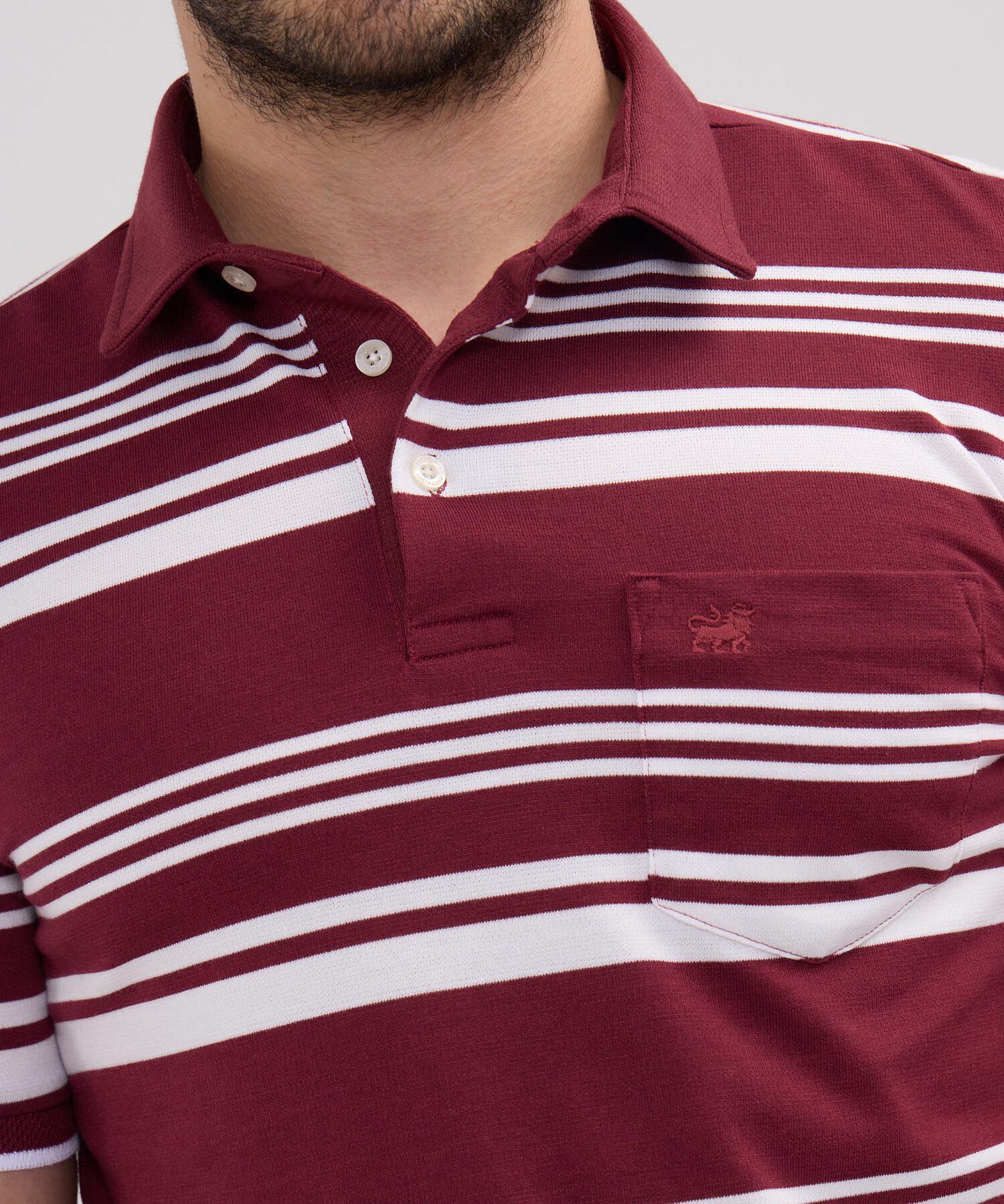 Polo Preteñida Cuello Maquina Con Bolsillo
