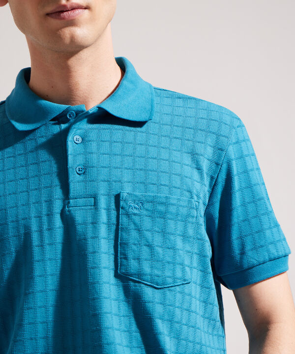 Polo Cuello Y Puño Tejido Unicolor, Con Bolsillo