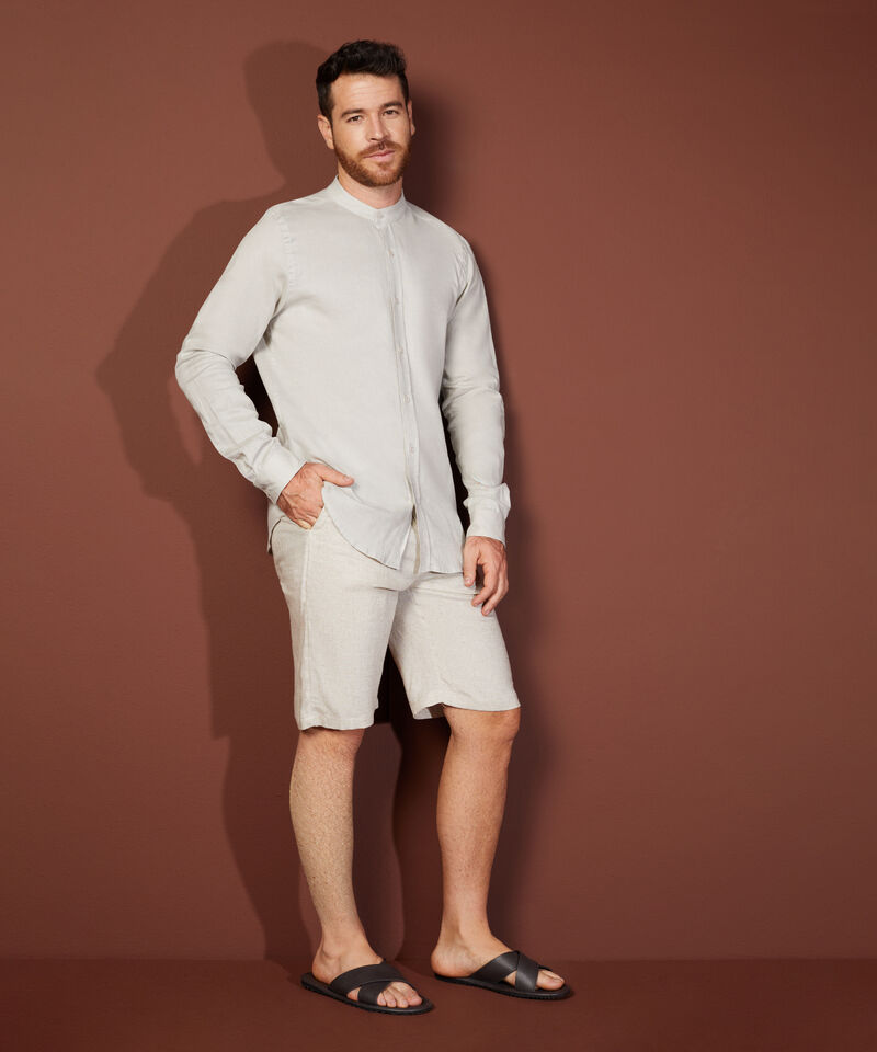 Bermuda Unicolor Lino Esencial