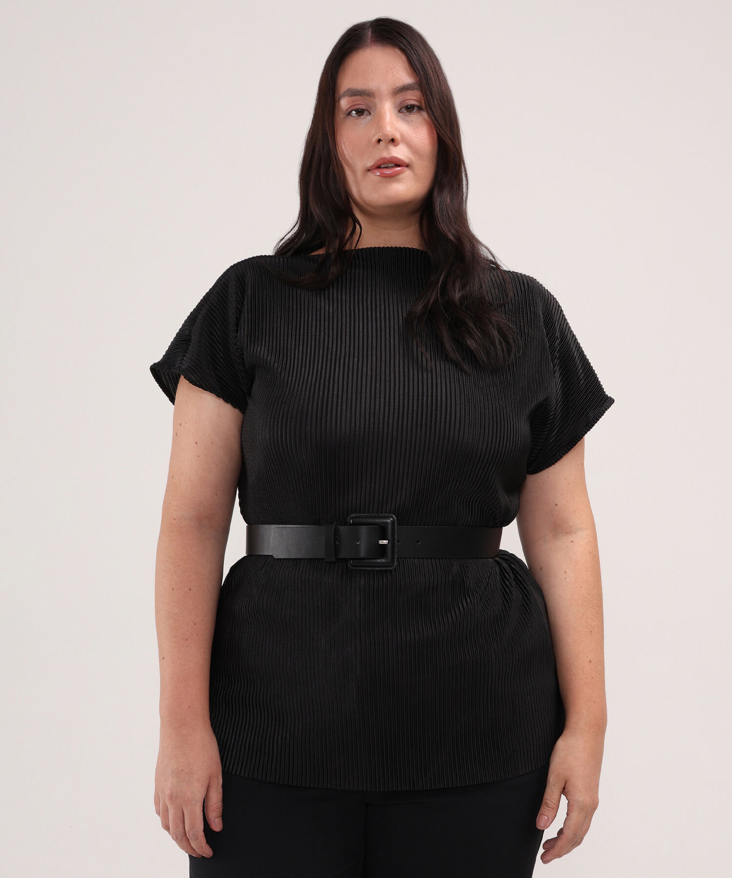 Camiseta Plisada Unicolor