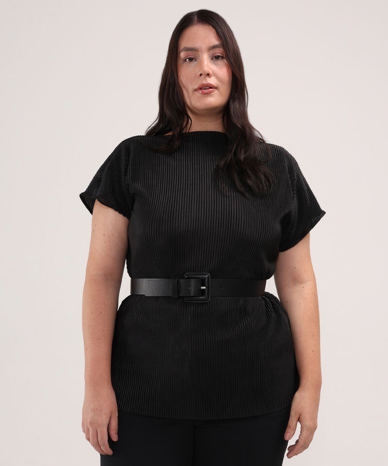 Camiseta Plisada Unicolor