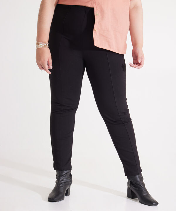 Leggings Con Vena En Delantero Unicolor image number null