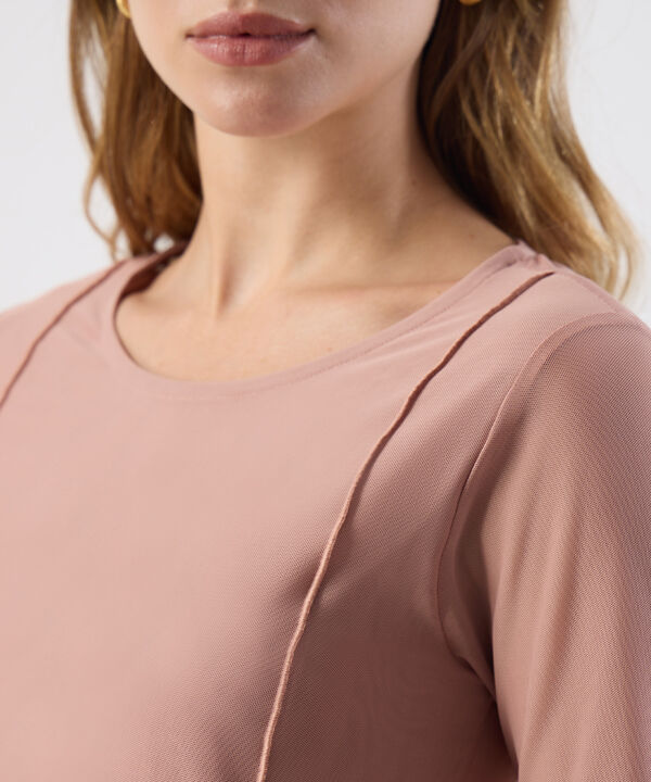 Camiseta Manga Larga Textura Detalle Mujer image number null