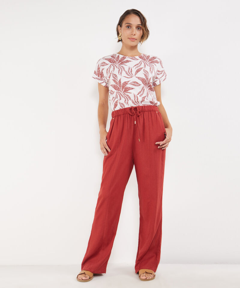 Pantalón Bota Recta En Lino