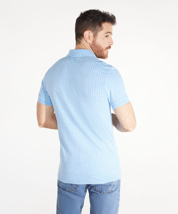 Polo Estampada Cuello Y Puños Tejidos Unicolor Sin Bolsillo Con Silueta Slim Fit