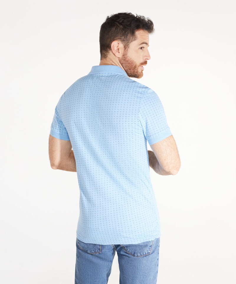 Polo Estampada Cuello Y Puños Tejidos Unicolor Sin Bolsillo Con Silueta Slim Fit