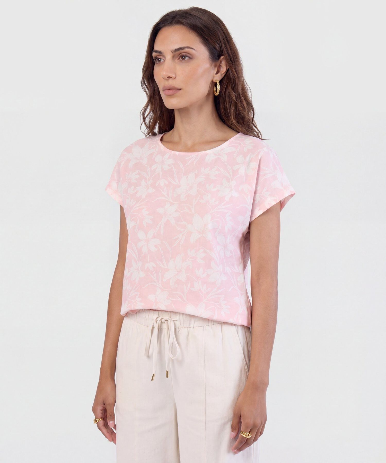Blusa Estampada, Manga Corta Corrida