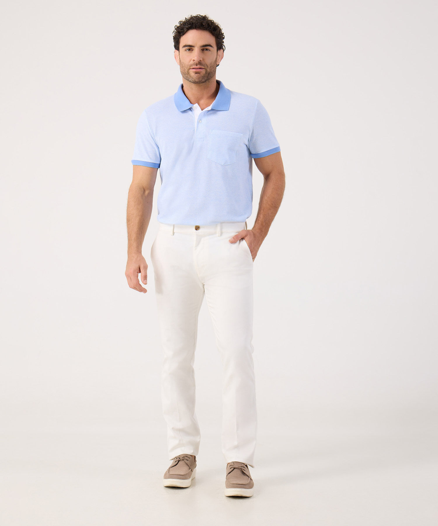 Polo Corte Slim Fit Blanco